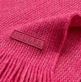Joules ROSA Womens Winter Pink detail view featuring logo tag on soft pink fabric.