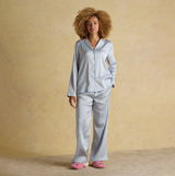 Joules BONNIE Womens Satin Pyjama Set Blue Stripe