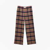 Joules STELLA Womens Pyjama Bottoms Navy/Khaki front view, relaxed fit cotton sleepwear, plaid design.