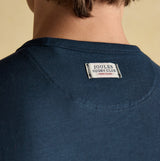 Joules RUGBY CLUB TEE Mens T-Shirt Navy back view showing collar and label detail.
