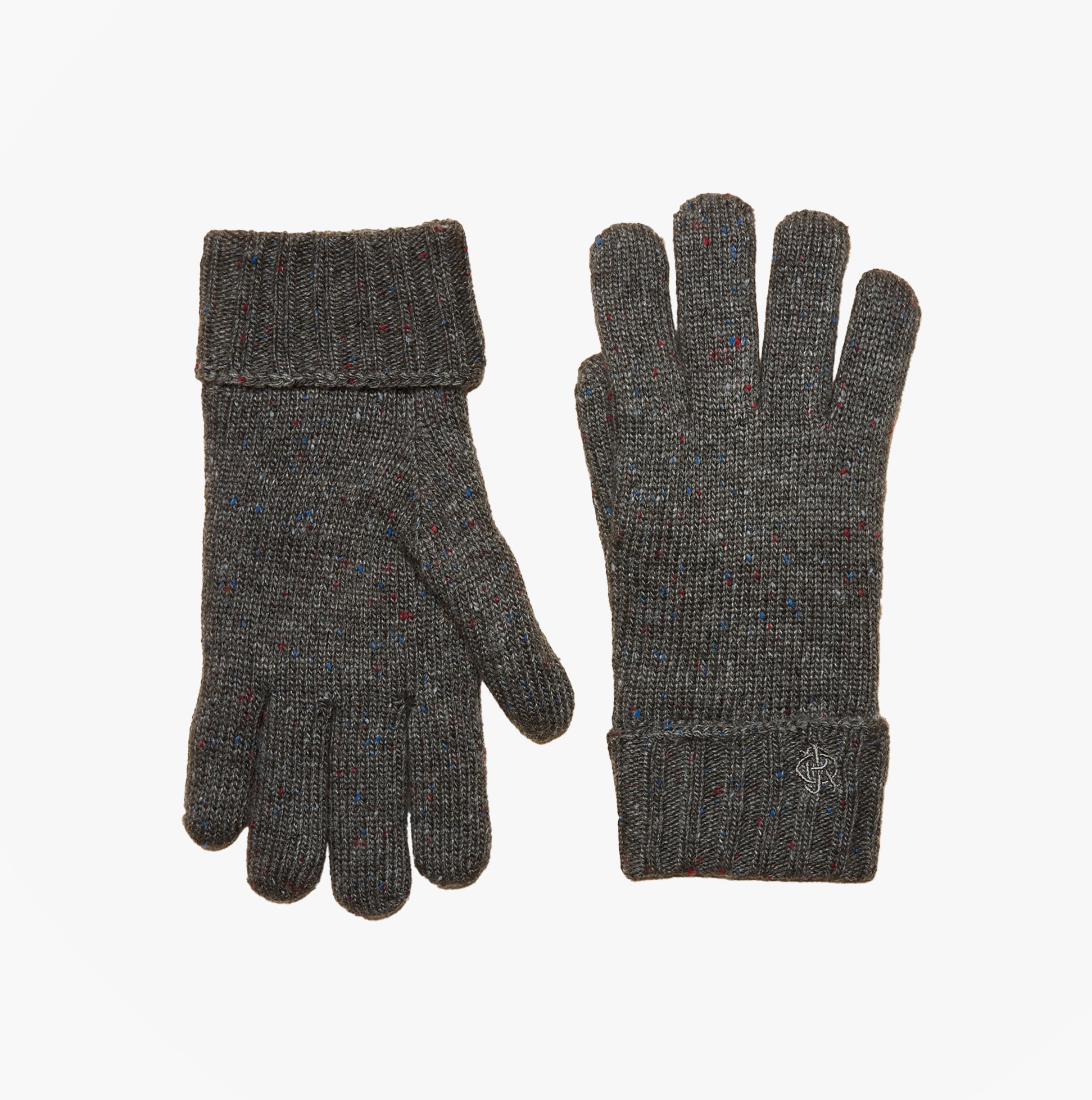 Joules HAMMOND Mens Gloves Grey front view, showcasing soft texture and stylish design.