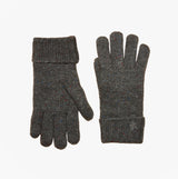 Joules HAMMOND Mens Gloves Grey front view, showcasing soft texture and stylish design.