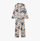 Joules ALMA Womens Pyjama Set Horse Multi front view featuring a colorful horse print design.