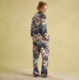 Joules ALMA Womens Pyjama Set Horse Multi back view showcasing long sleeves and horse pattern.