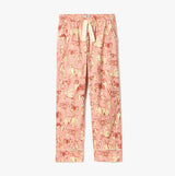 Joules STELLA Womens Pyjama Bottoms Pink Dogs front view showcasing hand-drawn dog print and elasticated waist.