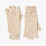 Joules CAVERSHAM Womens Gloves Oat front view showing soft material and knit cuffs for warmth and comfort.