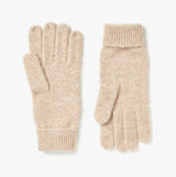 Joules CAVERSHAM Womens Gloves Oat front view showcasing a pair of soft, warm gloves in oat color.