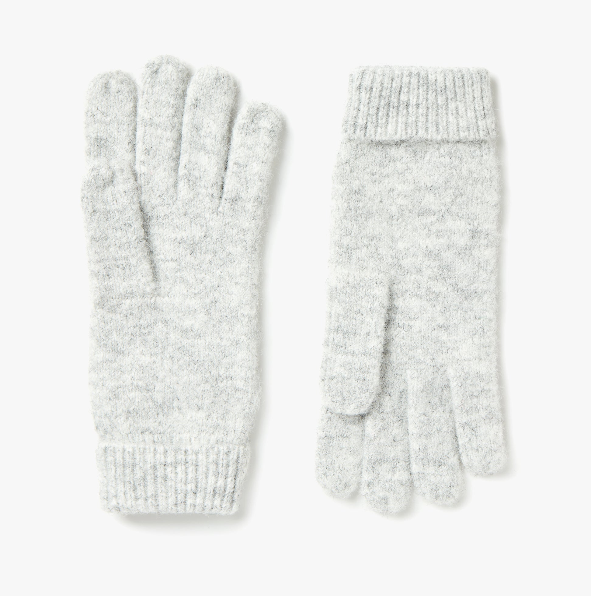 Joules CAVERSHAM Womens Gloves Grey front view showcasing soft texture and design details.