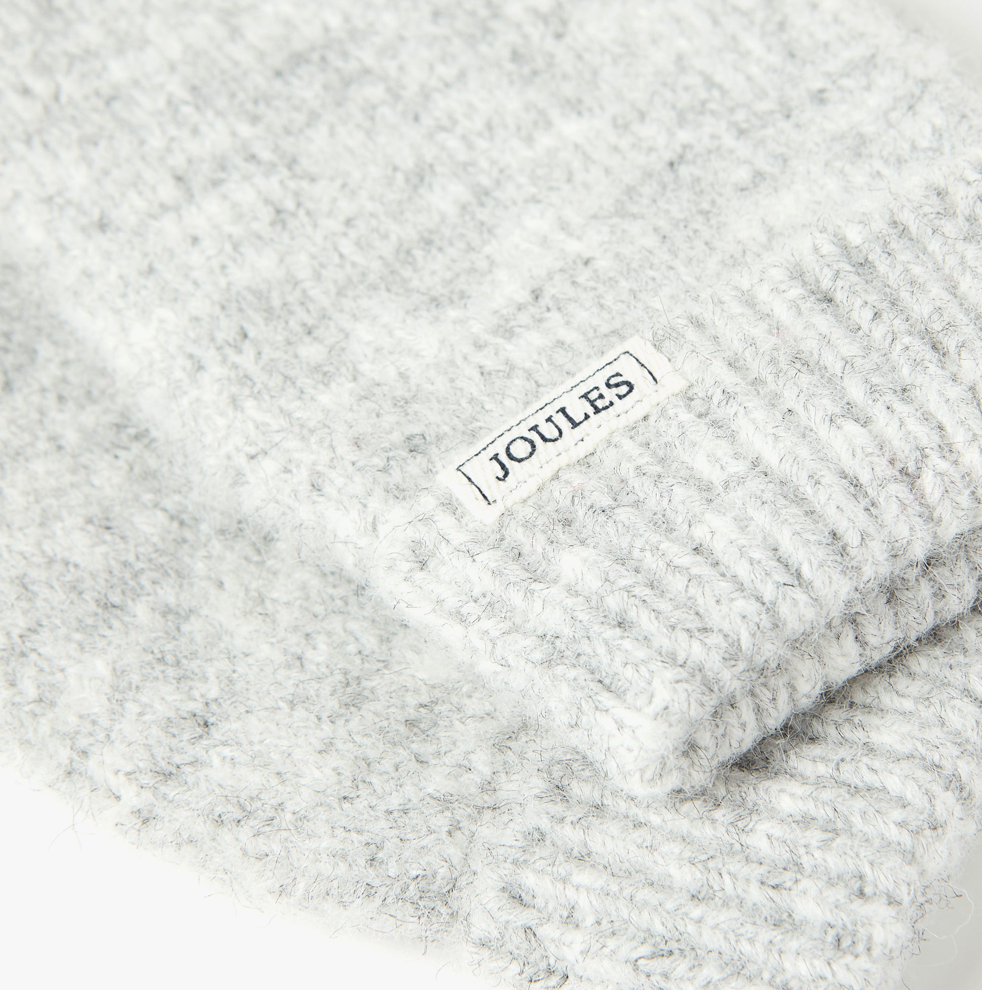 Joules CAVERSHAM Womens Gloves Grey detail view showing the fabric texture and brand label.