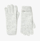 Joules CAVERSHAM Womens Gloves Grey front view soft material with logo detail.