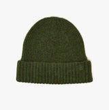 Joules BERWICK Mens Beanie Green front view showing textured fabric and ribbed cuff.
