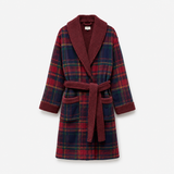 Joules Y95856 MONTAGUE Mens Robe Burgundy Red Mens Bathrobe Burgundy Red