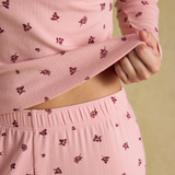 Joules POINTELLE Ladies Pyjama Set Pink Floral