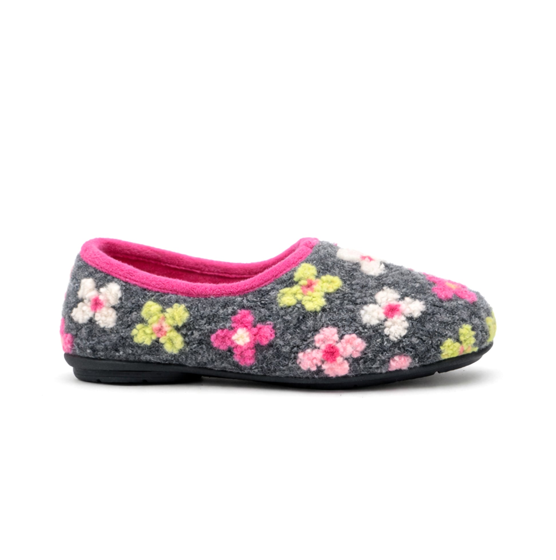 Sleepers GRACIE Womens Knitted Full Slippers Grey Multi