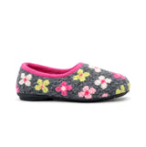 Sleepers GRACIE Womens Knitted Full Slippers Grey Multi