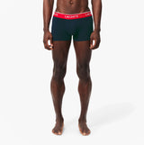 Lacoste 3 Pack Trunks Mens Trunks Navy Blue/Green/Red/Navy Blue