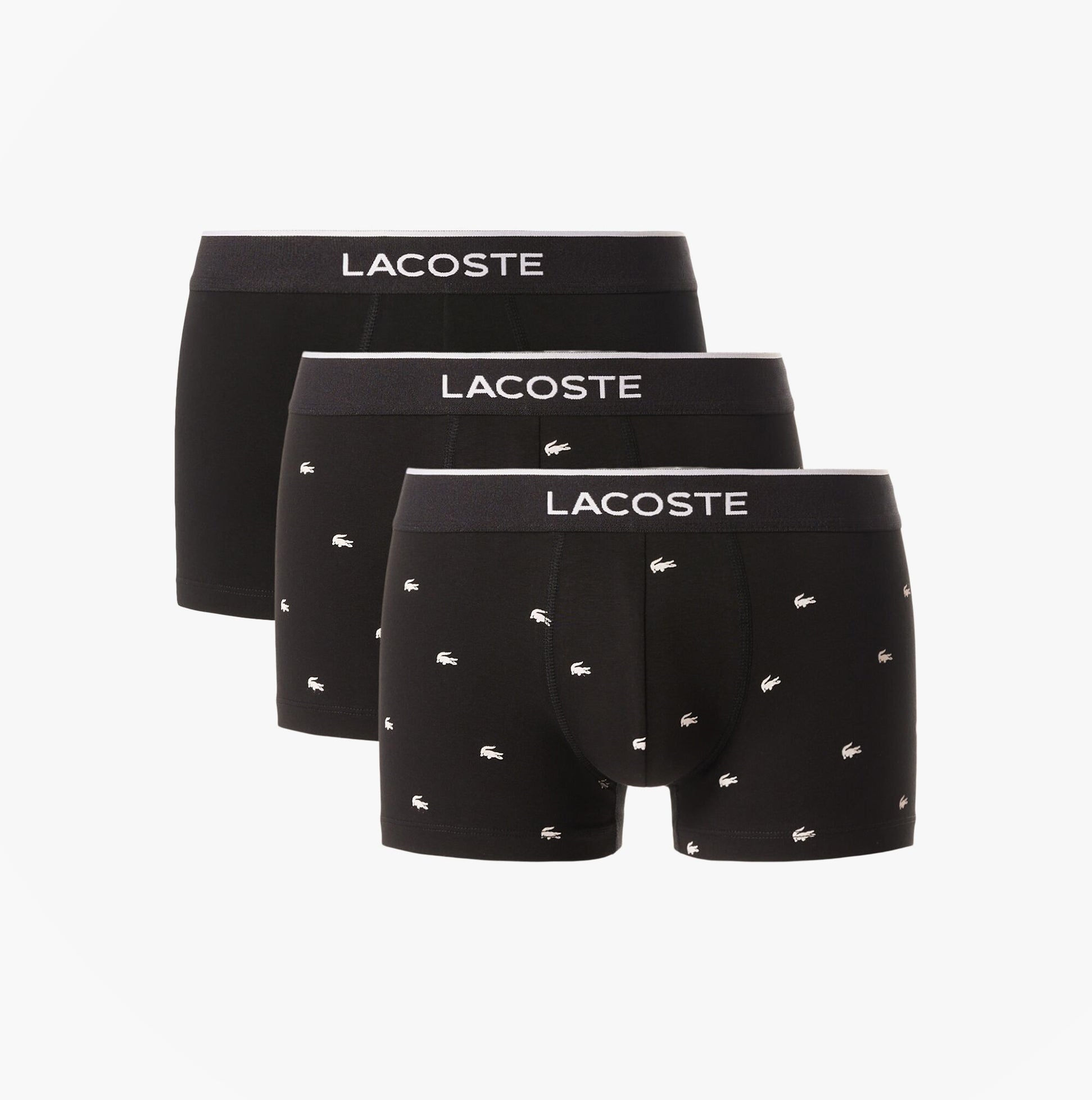 Lacoste 3 Pack Trunks Mens Trunks Black