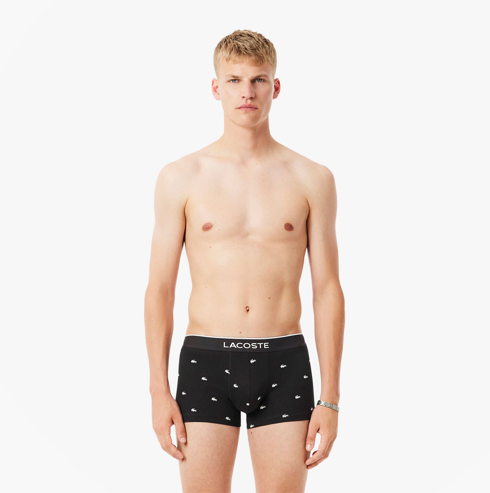 Lacoste 3 Pack Trunks Mens Trunks Black