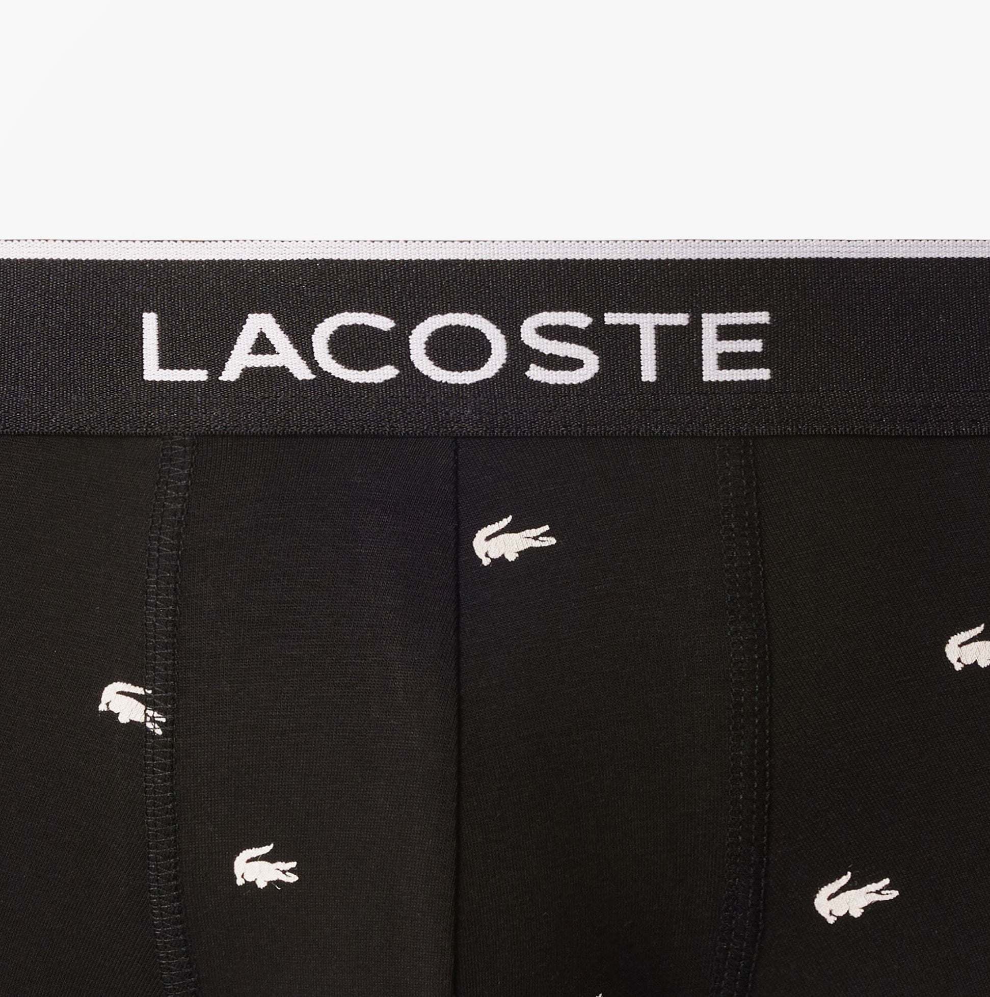 Lacoste 3 Pack Trunks Mens Trunks Black