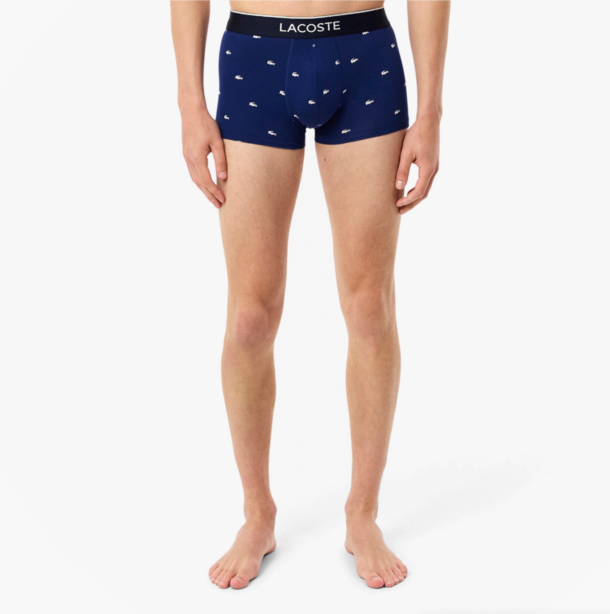 Lacoste 3 Pack Trunks Mens Trunks Methylene/Silver Chine/Red