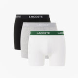Lacoste 3 Pack Boxer Briefs Mens Boxer Briefs Black/White/Silver Chine
