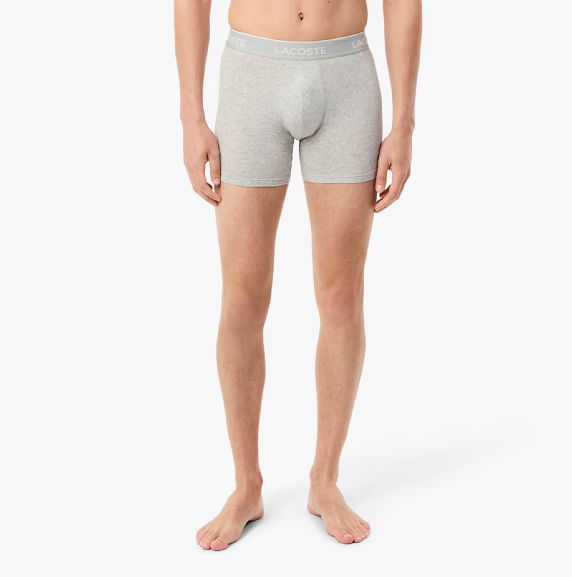 Lacoste 3 Pack Boxer Briefs Mens Boxer Briefs Black/White/Silver Chine