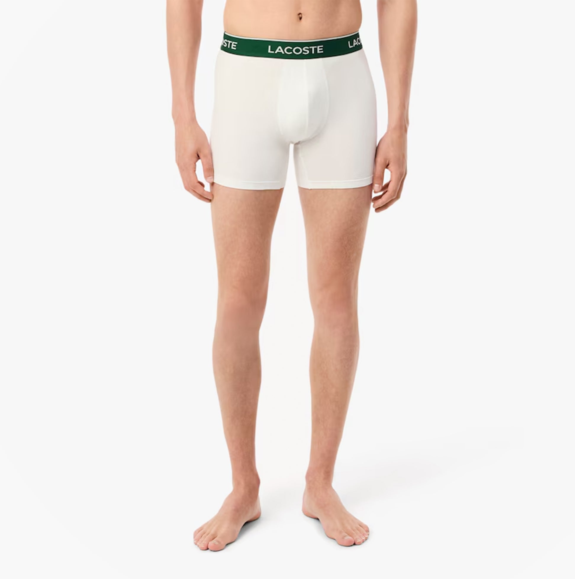 Lacoste 3 Pack Boxer Briefs Mens Boxer Briefs Black/White/Silver Chine