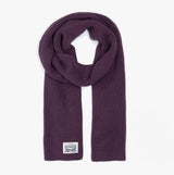 Levi's BACKPATCH SCARF Womens Dark Purple front view showcasing soft knit texture and brand logo.