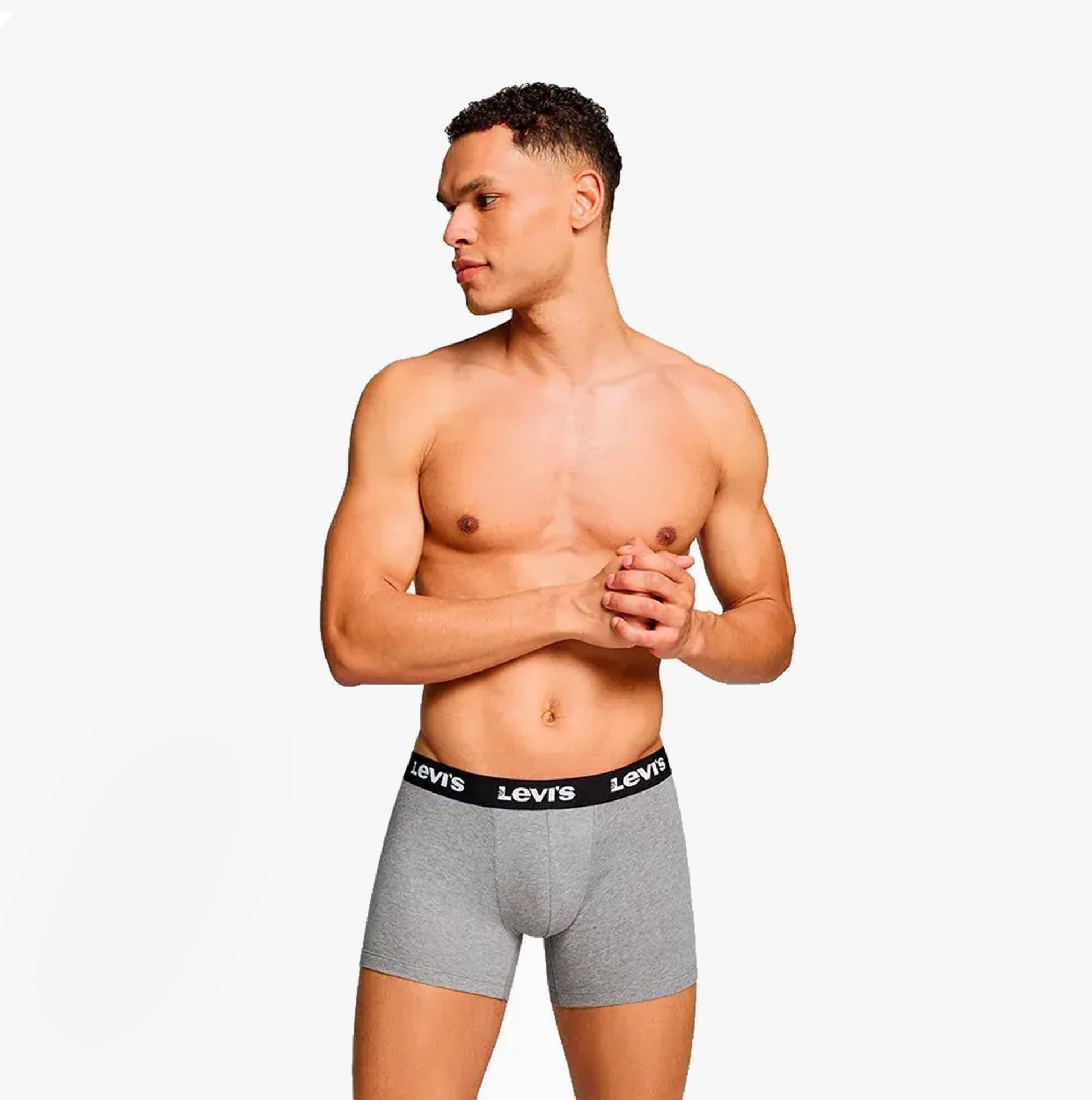 Levi's REPEAT LOGO Mens 2 Pack Trunks Middle Grey Melange