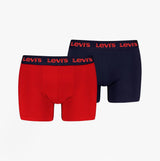 Levi's REPEAT LOGO Mens 2 Pack Trunks Red Combo