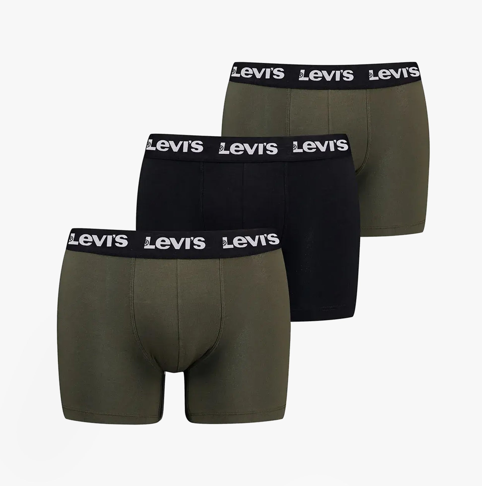 Levi's REPEAT LOGO Mens 3 Pack Trunks Khaki Combo