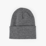 Levi's SLOUCHY RED TAB Unisex Hat Grey flat view, 100% acrylic beanie with adjustable style.