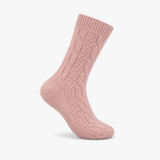 Totes Toasties CHUNKY TWIST WOOL BOOT SOCKS (TWIN PACK) Womens Welly Socks Oat / Lilac