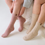 Totes Toasties CHUNKY TWIST WOOL BOOT SOCKS (TWIN PACK) Womens Welly Socks Oat / Lilac