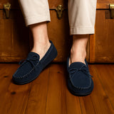 Mokkers OLIVER Mens Moccasin Slippers Navy