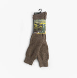 Mud Dogs Mens Welly Boot Socks Beige front view showing label and texture details.