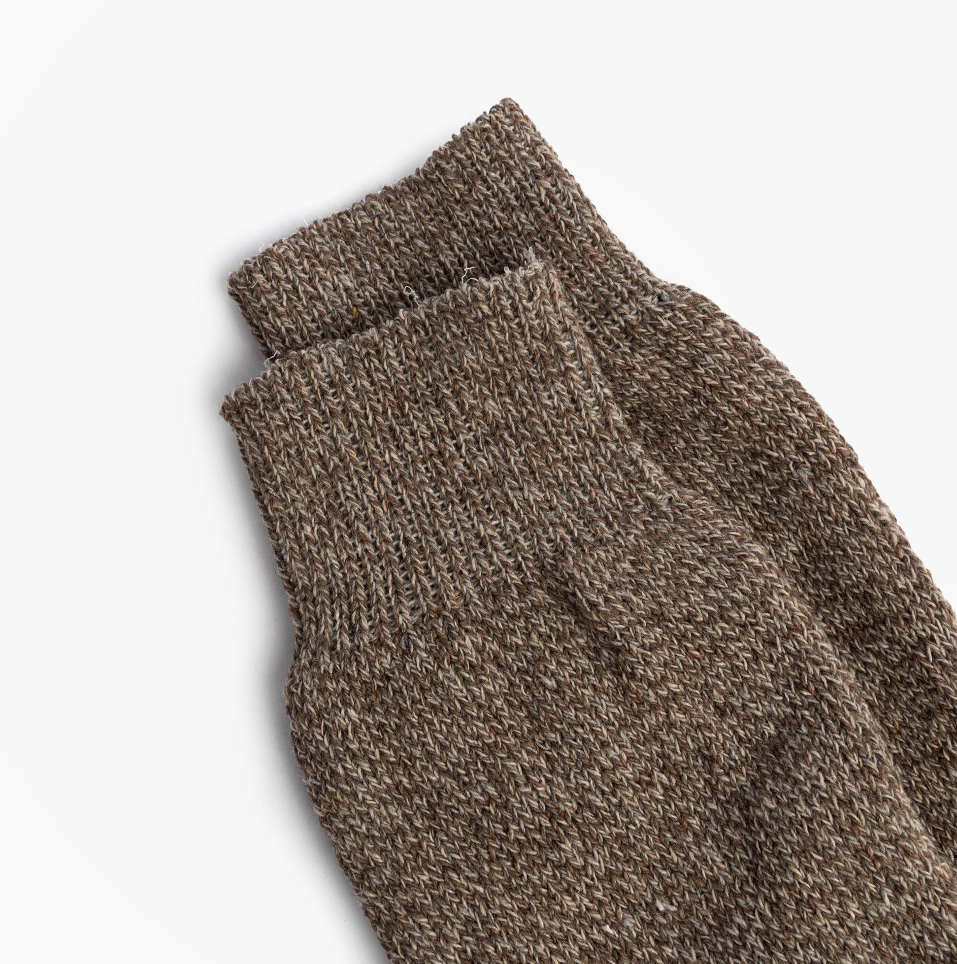 Mud Dogs Mens Welly Boot Socks Beige detail view showing textured wool blend fabric.