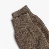 Mud Dogs Mens Welly Boot Socks Beige detail view showing textured wool blend fabric.