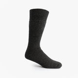 Mud Dogs Mens Welly Boot Socks Black side view showing the wool blend material and ribbed cuff design.