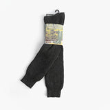 Mud Dogs Mens Welly Boot Socks Black front view, wool blend material, packaged with label.