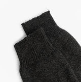 Mud Dogs Mens Welly Boot Socks Black detail view showing the top of the wool blend sock cuffs.