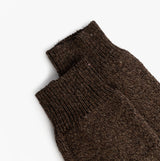 Mud Dogs Mens Welly Boot Socks Brown detail view showcasing the wool blend material in a rich brown color.