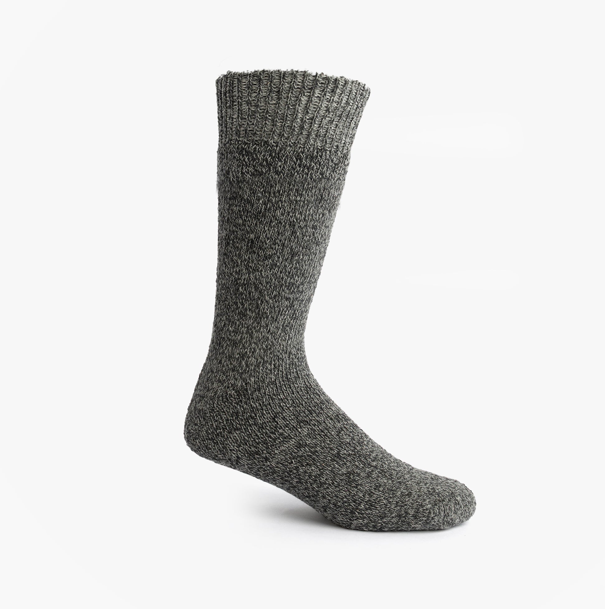 Mud Dogs Mens Welly Boot Socks Grey, side view showing texture and height of the wool blend socks.
