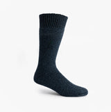 Mud Dogs Mens Welly Boot Socks Navy side view showing wool blend material and ribbed cuff design.
