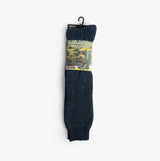 Mud Dogs Mens Welly Boot Socks Navy front view, wool blend material, displaying packaging and color.