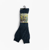 Mud Dogs Mens Welly Boot Socks Navy front view display with packaging and label.