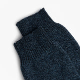 Mud Dogs Mens Welly Boot Socks Navy close-up detail view showcasing textured wool blend material.