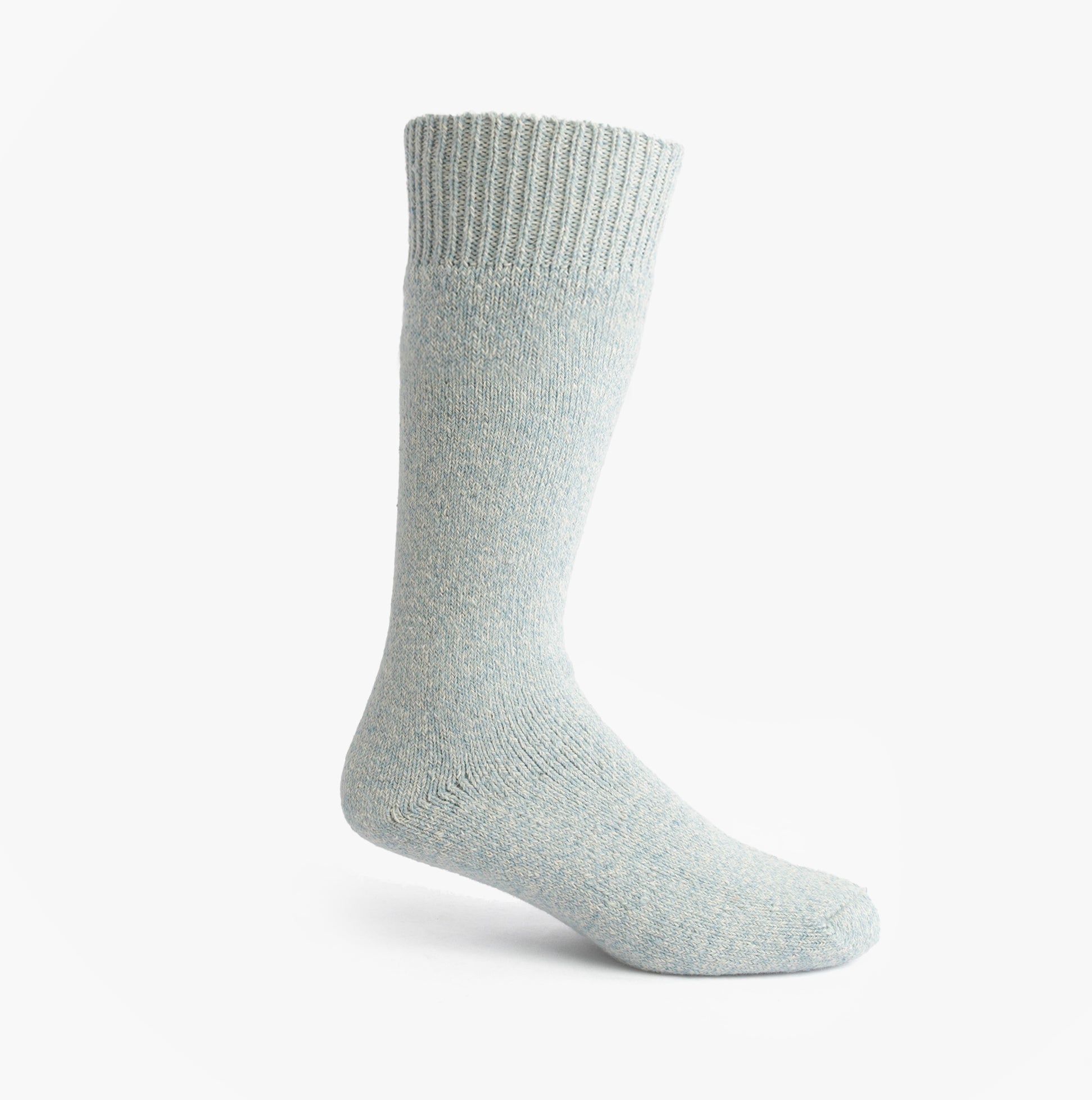 Mud Dogs Womens Welly Boot Socks Light Blue side view showing soft wool blend material.