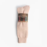 Mud Dogs Womens Welly Boot Socks Light Pink front view showcasing wool blend material and packaging.