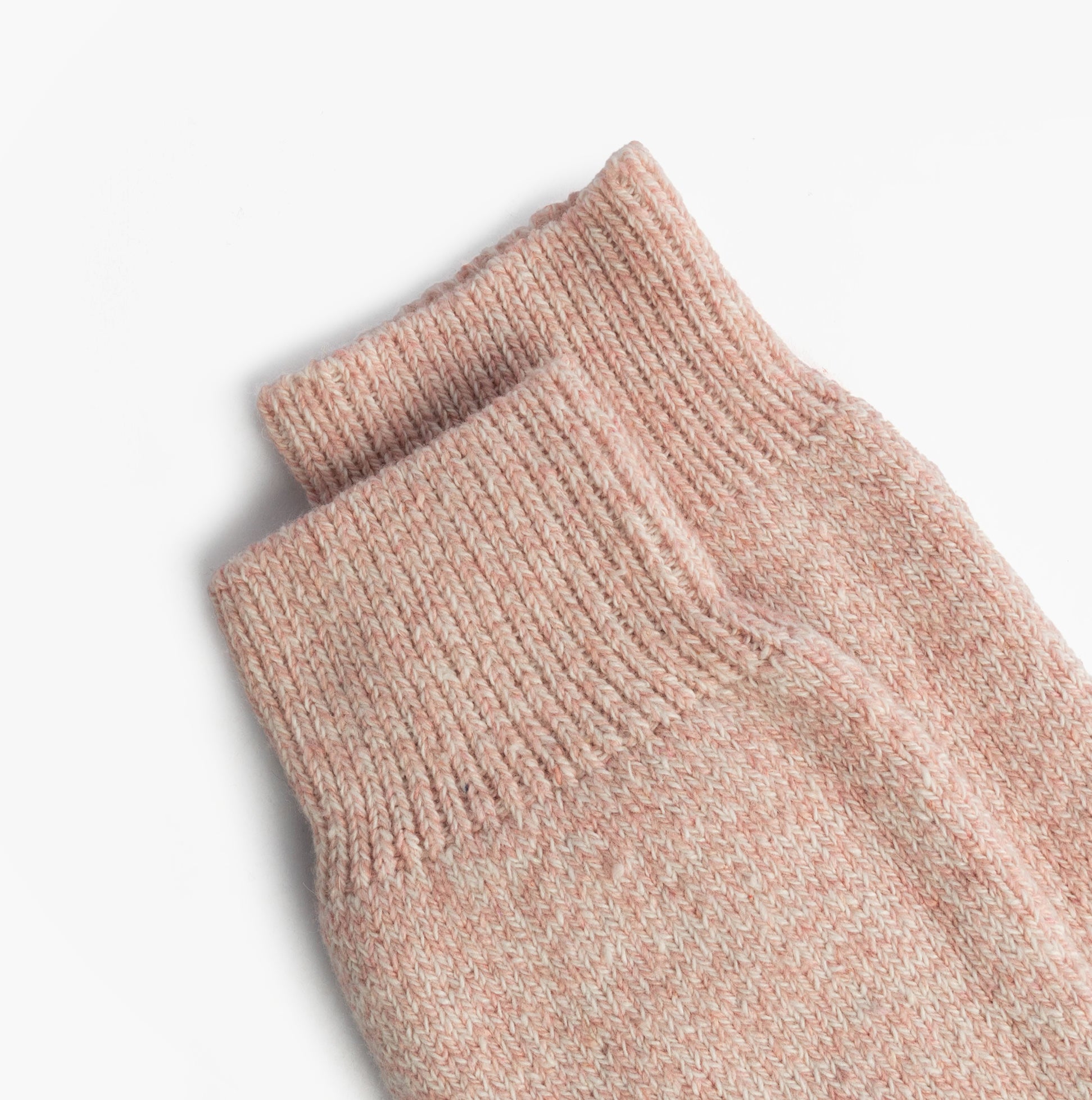 Mud Dogs Womens Welly Boot Socks Light Pink detail view showcasing the soft wool blend fabric and ribbed cuff.